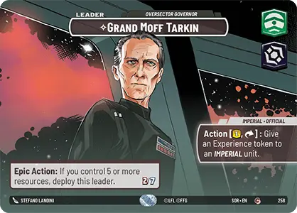Grand Moff Tarkin - Oversector Governor (SOR) Common Star Wars Unlimited Fantasy Flight Games Showcase Foil