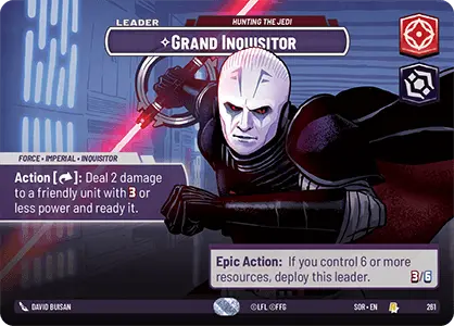 Grand Inquisitor - Hunting The Jedi (SOR) Rare Star Wars Unlimited Fantasy Flight Games Showcase Foil