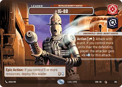IG-88 - Ruthless Bounty Hunter (SOR) Common Star Wars Unlimited Fantasy Flight Games Showcase Foil