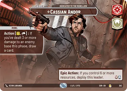 Cassian Andor - Dedicated to the Rebellion (SOR) Rare Star Wars Unlimited Fantasy Flight Games Showcase Foil