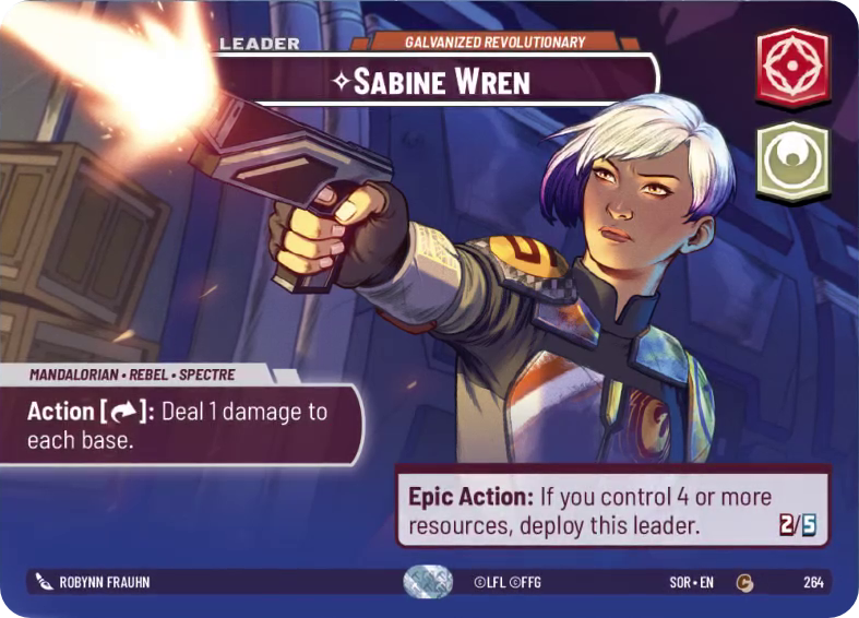 Sabine Wren - Galvanized Revolutionary (SOR) Common Star Wars Unlimited Fantasy Flight Games Showcase Foil