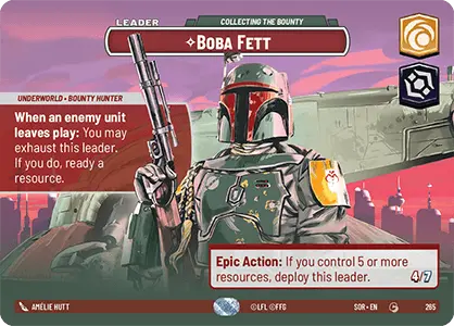 Boba Fett - Collecting the Bounty (SOR) Common Star Wars Unlimited Fantasy Flight Games Showcase Foil