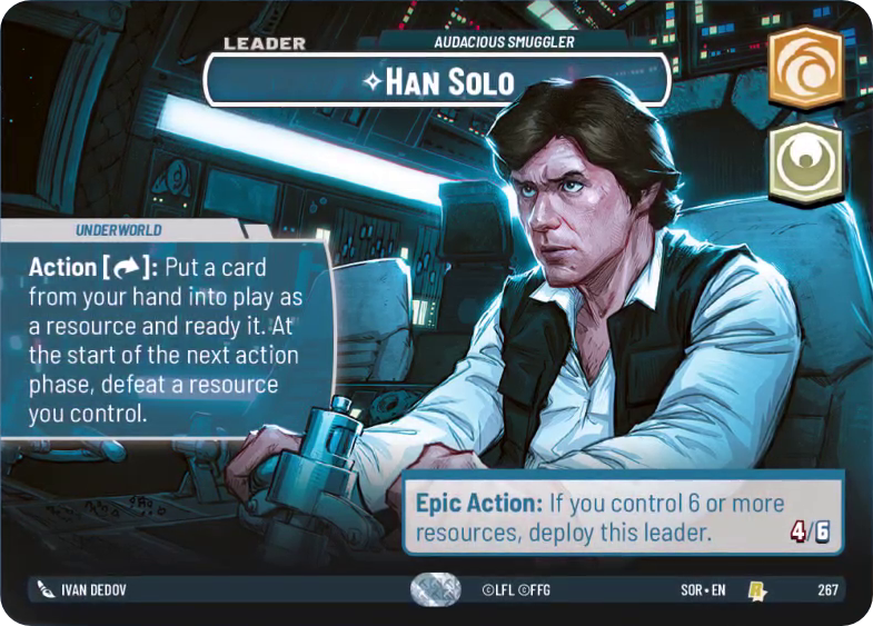 Han Solo - Audacious Smuggler (SOR) Rare Star Wars Unlimited Fantasy Flight Games Showcase Foil