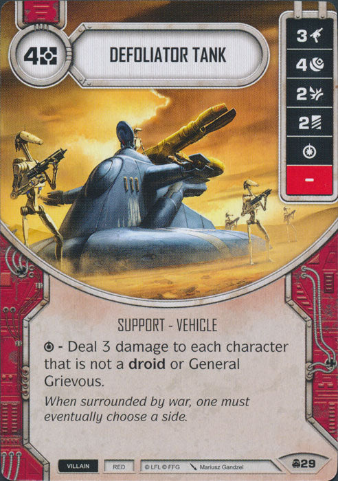 Defoliator Tank (CONV) Starter Star Wars Destiny Fantasy Flight Games