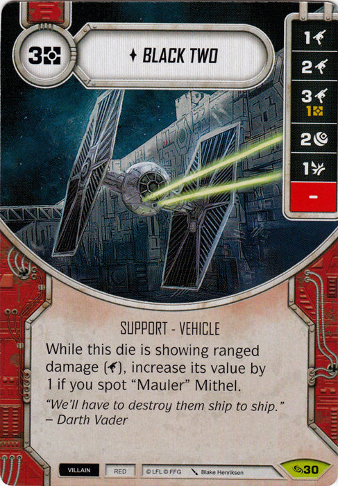 Black Two (ATG) Rare Star Wars Destiny Fantasy Flight Games