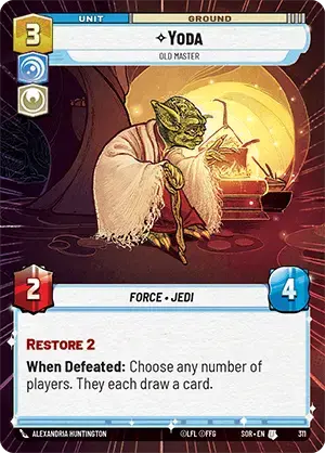 Yoda - Old Master (SOR) Uncommon Star Wars Unlimited Fantasy Flight Games Hyperspace Non-Foil