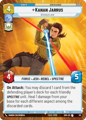 Kanan Jarrus - Revealed Jedi (SOR) Uncommon Star Wars Unlimited Fantasy Flight Games Hyperspace Non-Foil