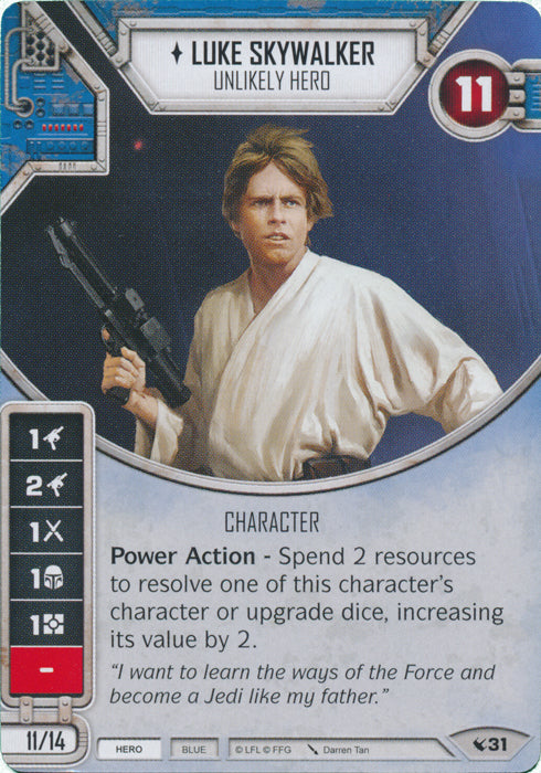 Luke Skywalker - Unlikely Hero (LEG) Starter - (2 Dice) Star Wars Destiny Fantasy Flight Games