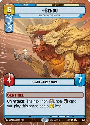 Bendu - The One in the Middle (SOR) Rare Star Wars Unlimited Fantasy Flight Games Hyperspace Non-Foil