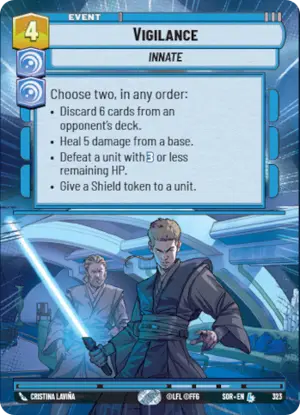 Vigilance (SOR) Legendary Star Wars Unlimited Fantasy Flight Games Hyperspace Non-Foil