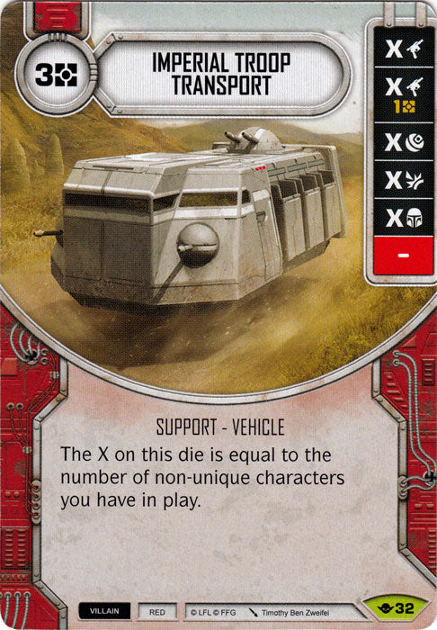 Imperial Troop Transport (WotF) Rare Star Wars Destiny Fantasy Flight Games