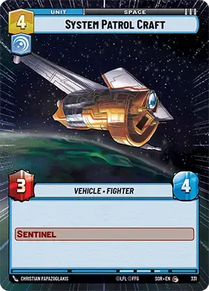 System Patrol Craft (SOR) Common Star Wars Unlimited Fantasy Flight Games Hyperspace Non-Foil