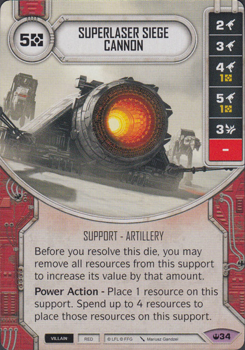 Superlaser Siege Cannon (SOH) Legendary Star Wars Destiny Fantasy Flight Games
