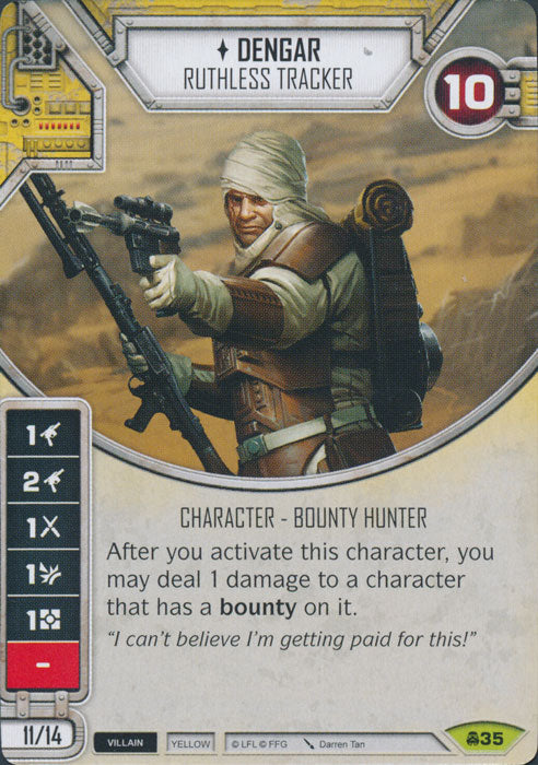 Dengar - Ruthless Tracker (CONV) Rare Star Wars Destiny Fantasy Flight Games