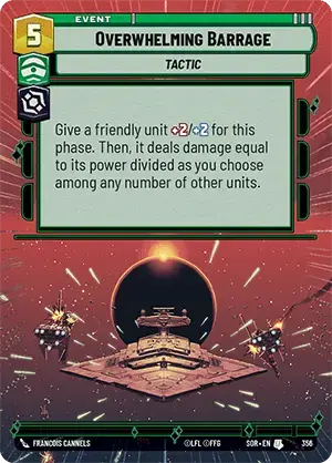 Overwhelming Barrage (SOR) Uncommon Star Wars Unlimited Fantasy Flight Games Hyperspace Non-Foil