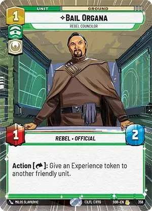 Bail Organa - Rebel Councilor (SOR) Rare Star Wars Unlimited Fantasy Flight Games Hyperspace Non-Foil