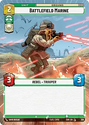 Battlefield Marine (SOR) Common Star Wars Unlimited Fantasy Flight Games Hyperspace Non-Foil