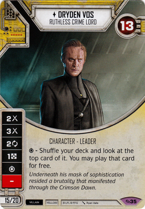 Dryden Vos - Ruthless Crime Lord (ATG) Legendary Star Wars Destiny Fantasy Flight Games
