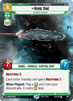 Home One - Alliance Flagship (SOR) Legendary Star Wars Unlimited Fantasy Flight Games Hyperspace Non-Foil