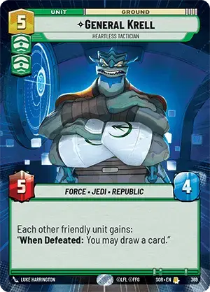 General Krell - Heartless Tactician (SOR) Rare Star Wars Unlimited Fantasy Flight Games Hyperspace Non-Foil