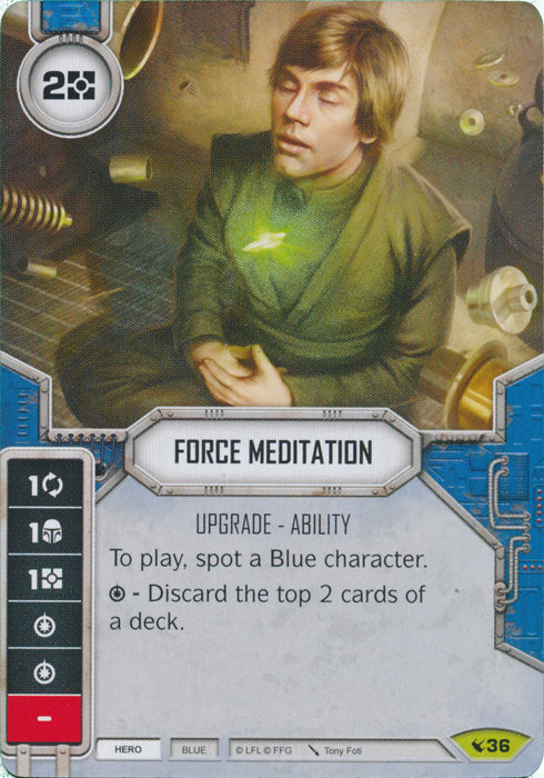 Force Meditation (LEG) Rare Star Wars Destiny Fantasy Flight Games