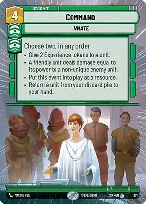 Command (SOR) Legendary Star Wars Unlimited Fantasy Flight Games Hyperspace Non-Foil