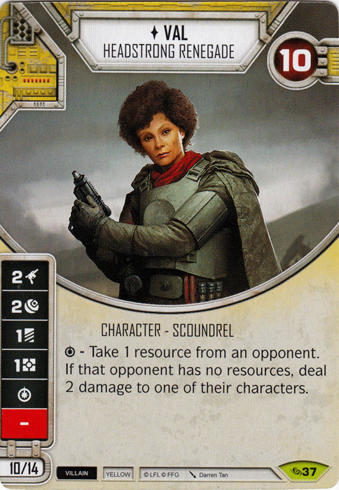 Val - Headstrong Renegade (ATG) Rare Star Wars Destiny Fantasy Flight Games