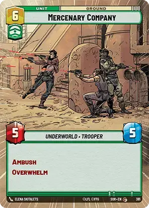 Mercenary Company (SOR) Common Star Wars Unlimited Fantasy Flight Games Hyperspace Non-Foil
