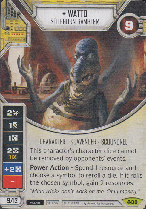 Watto - Stubborn Gambler (CONV) Rare Star Wars Destiny Fantasy Flight Games
