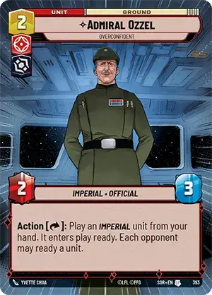 Admiral Ozzel - Overconfident (SOR) Uncommon Star Wars Unlimited Fantasy Flight Games Hyperspace Non-Foil