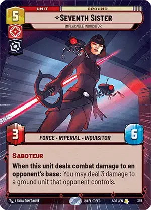Seventh Sister - Implacable Inquisitor (SOR) Rare Star Wars Unlimited Fantasy Flight Games Hyperspace Non-Foil