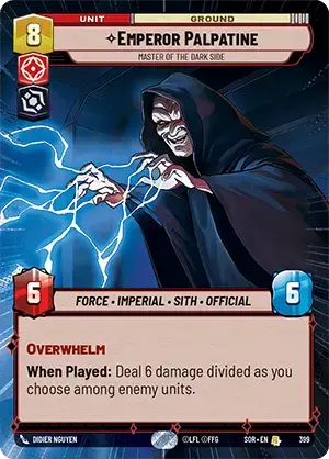 Emperor Palpatine - Master of the Dark Side (SOR) Rare Star Wars Unlimited Fantasy Flight Games Hyperspace Non-Foil