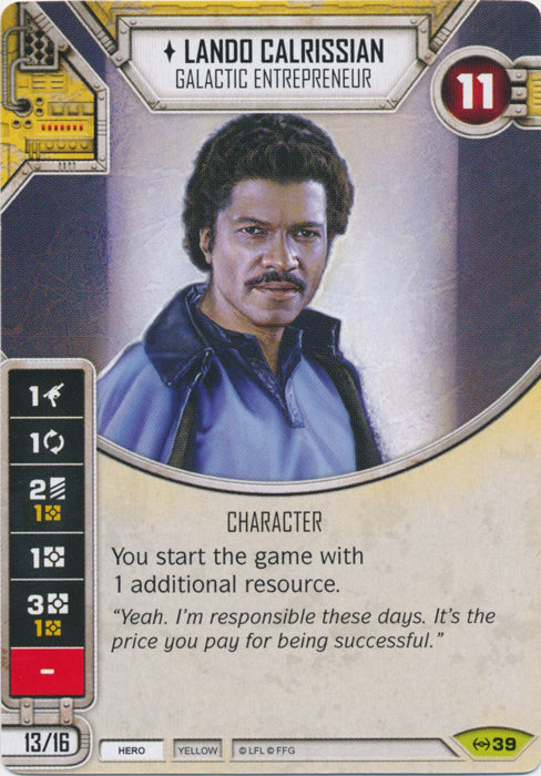 Lando Calrissian - Galactic Entrepreneur (EAW) Rare Star Wars Destiny Fantasy Flight Games