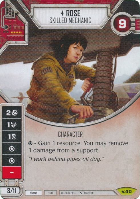 Rose - Skilled Mechanic (LEG) Rare Star Wars Destiny Fantasy Flight Games