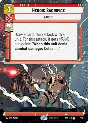 Heroic Sacrifice (SOR) Rare Star Wars Unlimited Fantasy Flight Games Hyperspace Non-Foil