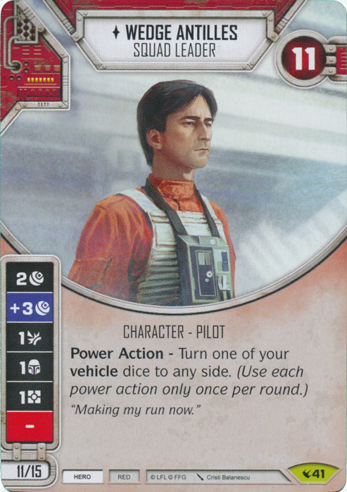 Wedge Antilles - Squad Leader (LEG) Rare Star Wars Destiny Fantasy Flight Games