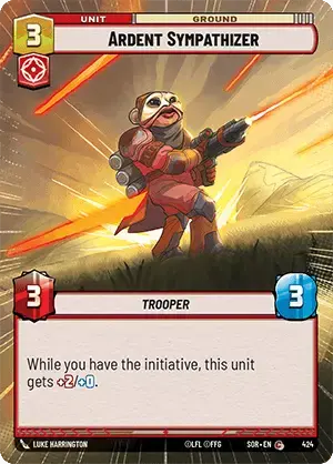 Ardent Sympathizer (SOR) Common Star Wars Unlimited Fantasy Flight Games Hyperspace Non-Foil