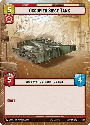 Occupier Siege Tank (SOR) Common Star Wars Unlimited Fantasy Flight Games Hyperspace Non-Foil