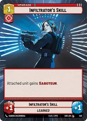 Infiltrator's Skill (SOR) Common Star Wars Unlimited Fantasy Flight Games Hyperspace Non-Foil