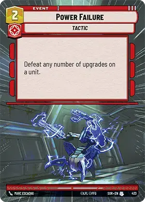 Power Failure (SOR) Uncommon Star Wars Unlimited Fantasy Flight Games Hyperspace Non-Foil