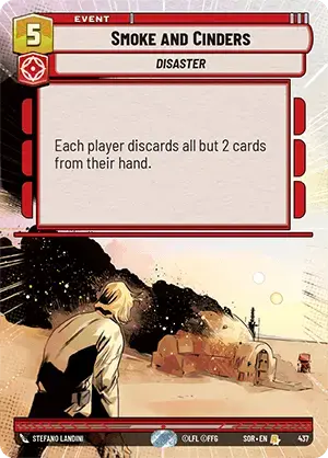 Smoke and Cinders (SOR) Rare Star Wars Unlimited Fantasy Flight Games Hyperspace Non-Foil