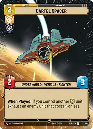 Cartel Spacer (SOR) Uncommon Star Wars Unlimited Fantasy Flight Games Hyperspace Non-Foil