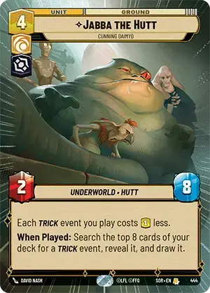 Jabba the Hutt - Cunning Daimyo (SOR) Rare Star Wars Unlimited Fantasy Flight Games Hyperspace Non-Foil