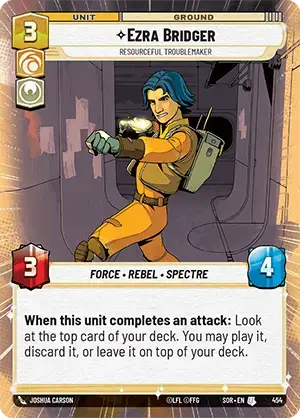 Ezra Bridger - Resourceful Troublemaker (SOR) Uncommon Star Wars Unlimited Fantasy Flight Games Hyperspace Non-Foil
