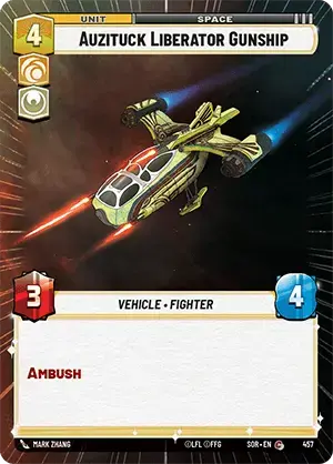 Auzituck Liberator Gunship (SOR) Common Star Wars Unlimited Fantasy Flight Games Hyperspace Non-Foil