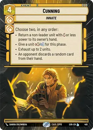 Cunning (SOR) Legendary Star Wars Unlimited Fantasy Flight Games Hyperspace Non-Foil