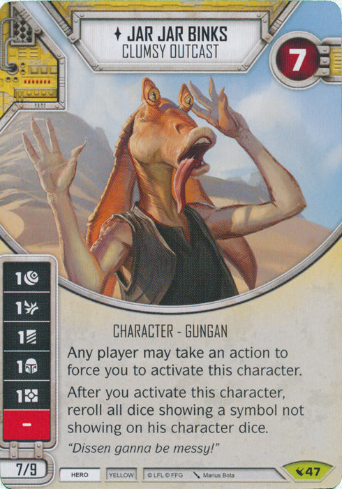 Jar Jar Binks - Clumsy Outcast (LEG) Rare Star Wars Destiny Fantasy Flight Games