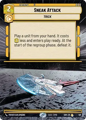 Sneak Attack (SOR) Rare Star Wars Unlimited Fantasy Flight Games Hyperspace Non-Foil