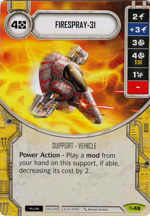 Firespray-31 (ATG) Rare Star Wars Destiny Fantasy Flight Games