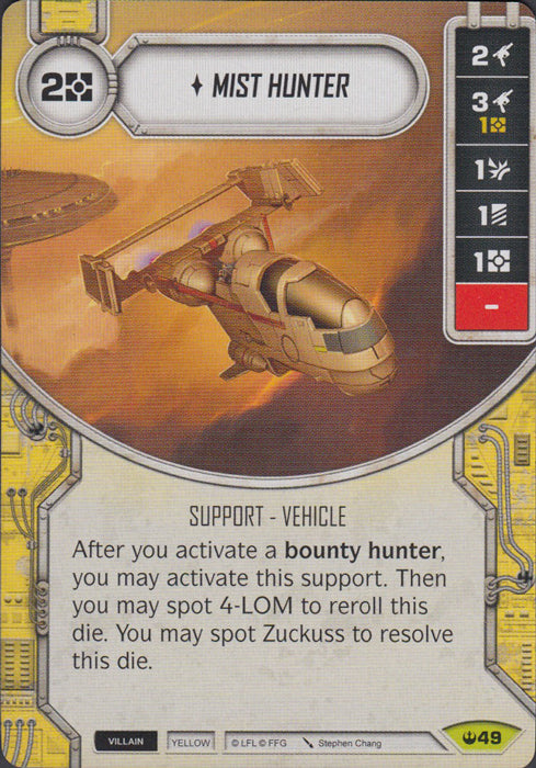 Mist Hunter (SOH) Rare Star Wars Destiny Fantasy Flight Games